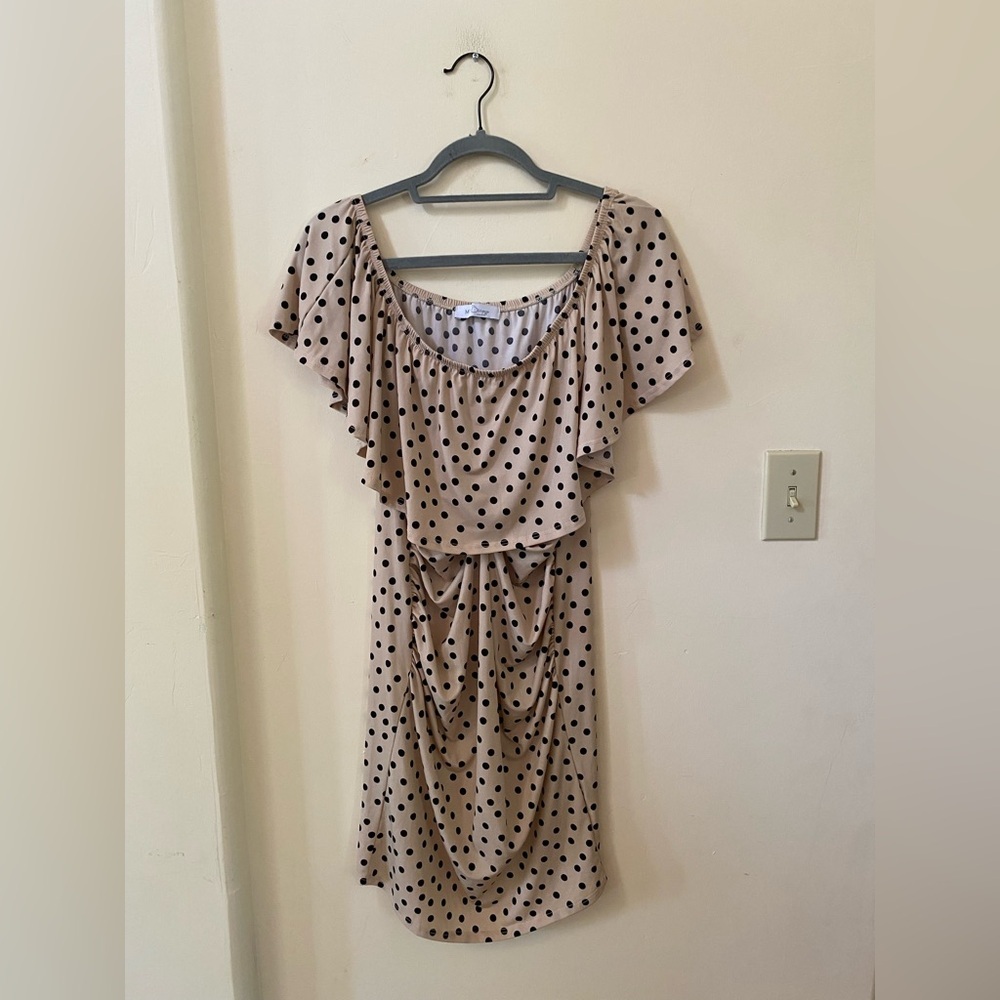 MyBump Luke 2:40 Maternity Dress Bundle (2) Floral & Polka Dot Ruffle Bodycon M - Picture 7 of 13